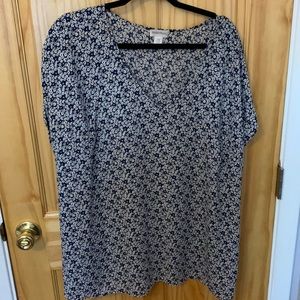 Motherhood Maternity Chiffon Blue/Pink Floral Top